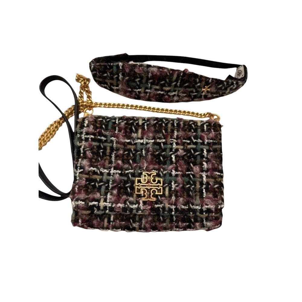 Tory Burch Tweed Crossbody Bag and‎ Matching Headband Set Multi-Color Logo